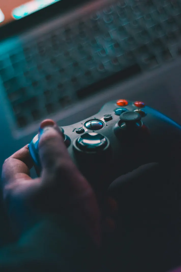 Hands-on controller testing during game iteration.