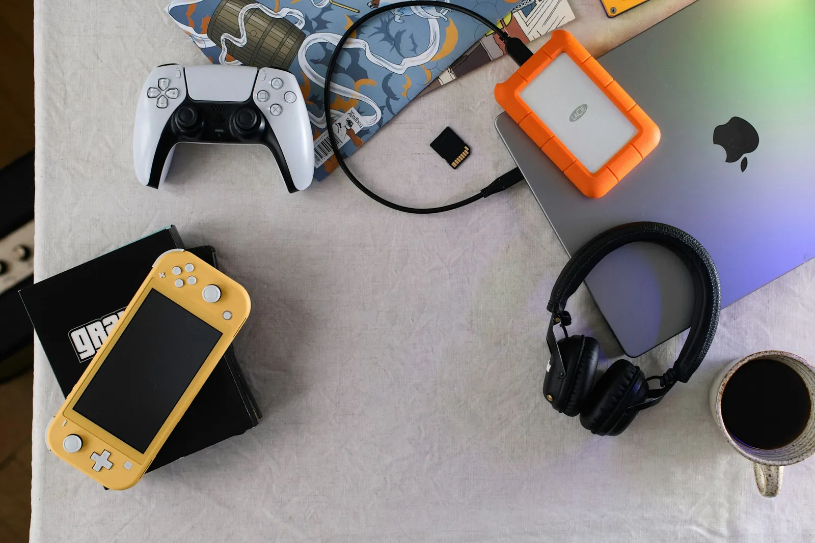 Top-down game development workspace.